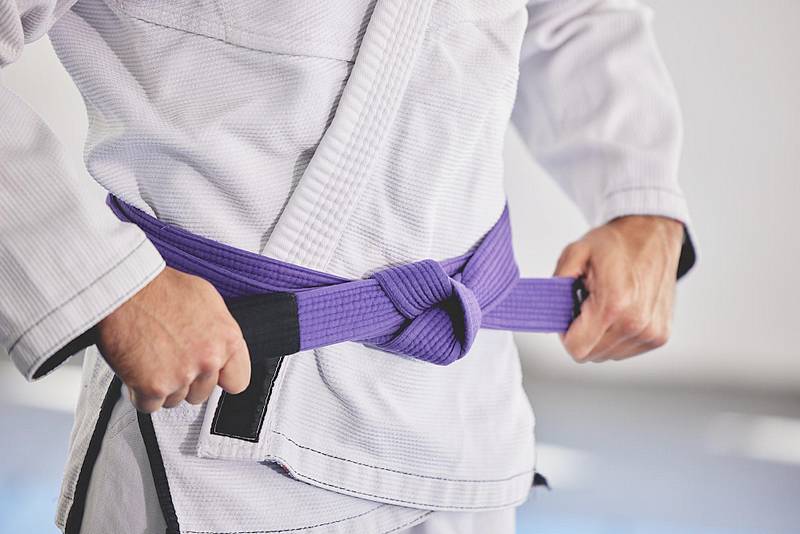 Belts and Grades in Jiu-Jitsu. Purple belt Jiu-Jitsu